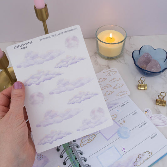 BEYOND CLOUDS  - STICKER SHEET (TRANSPARENT) - Rebecca Yates