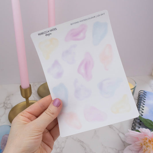 BEYOND WATERCOLOUR SWATCHES  - STICKER SHEET (TRANSPARENT)
