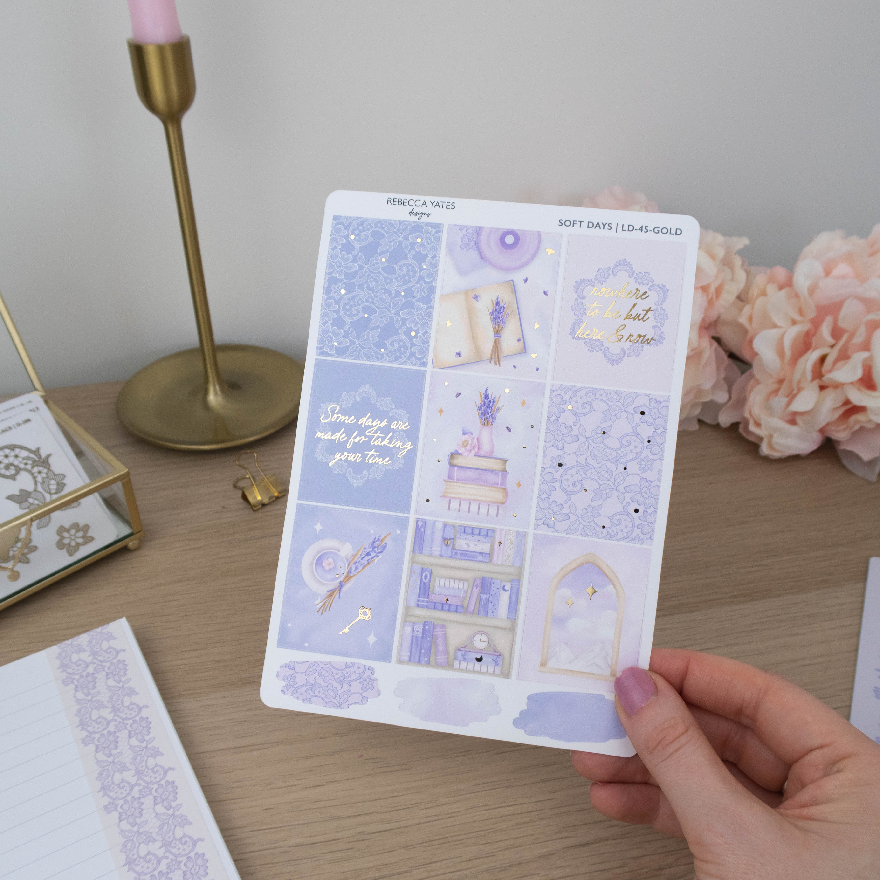 SOFT DAYS FULL BOXES  - PLANNER STICKER SHEET - Rebecca Yates