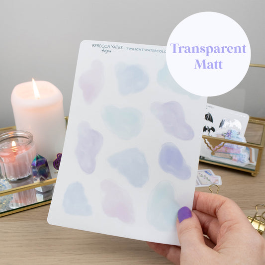 TWILIGHT WATERCOLOUR SWATCHES  - PLANNER STICKER SHEET