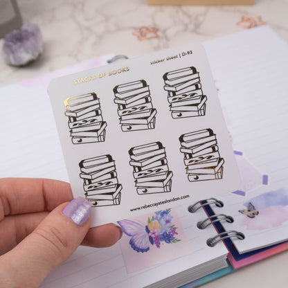 STACKS OF BOOKS - FOILED PLANNER STICKERS