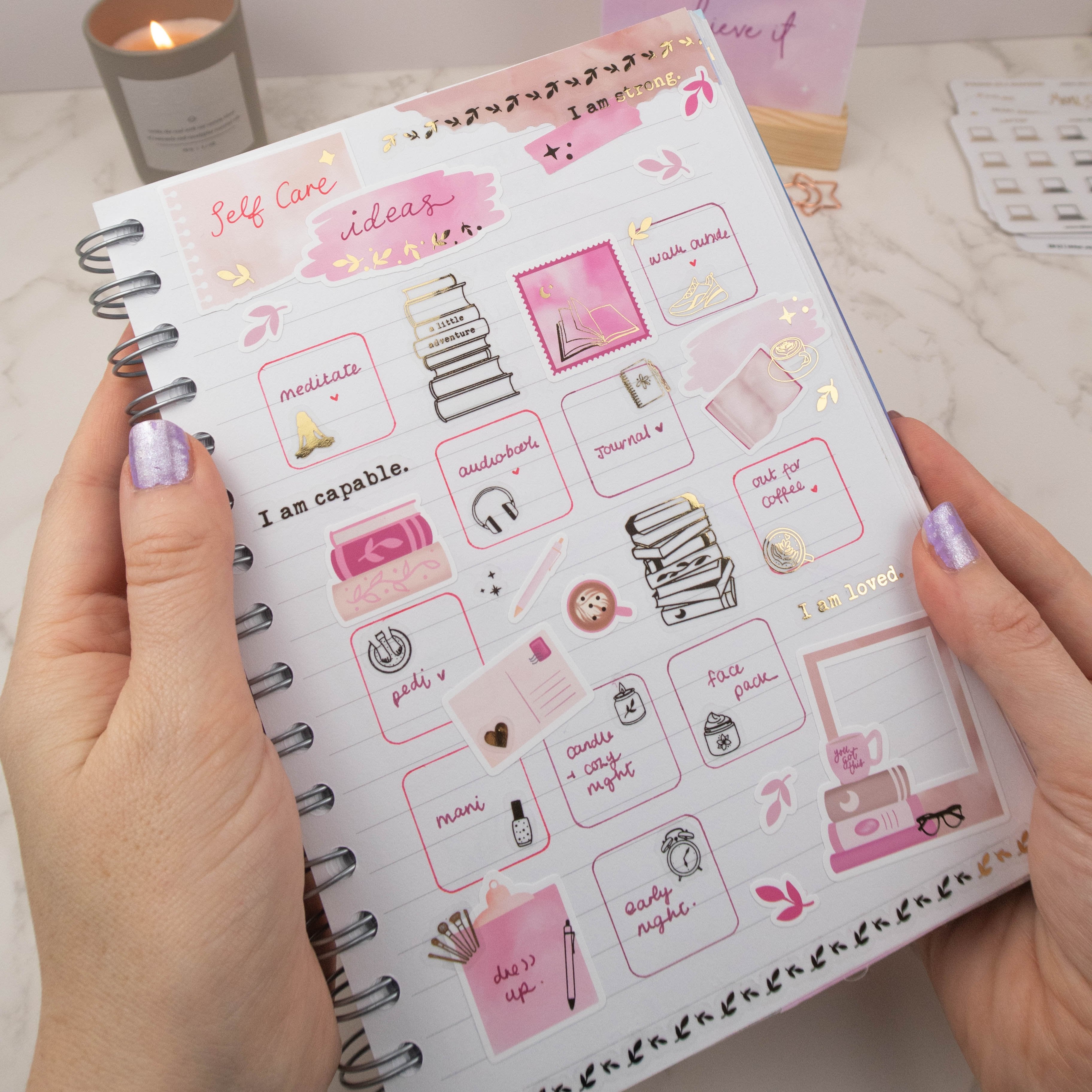 STACKS OF BOOKS - FOILED PLANNER STICKERS - Rebecca Yates