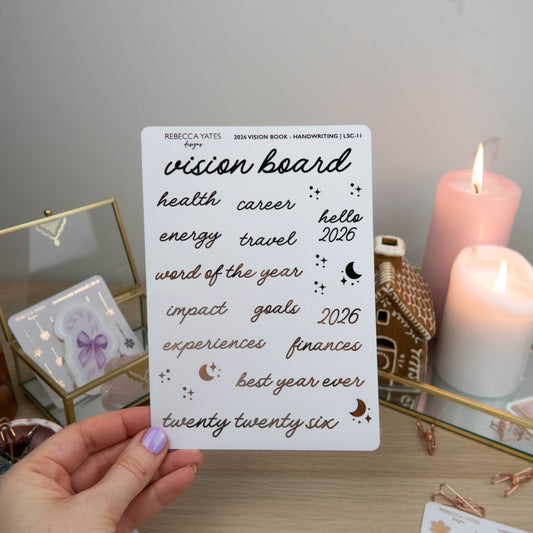 2026 VISION BOARD STICKER SHEET (HANDWRITING)