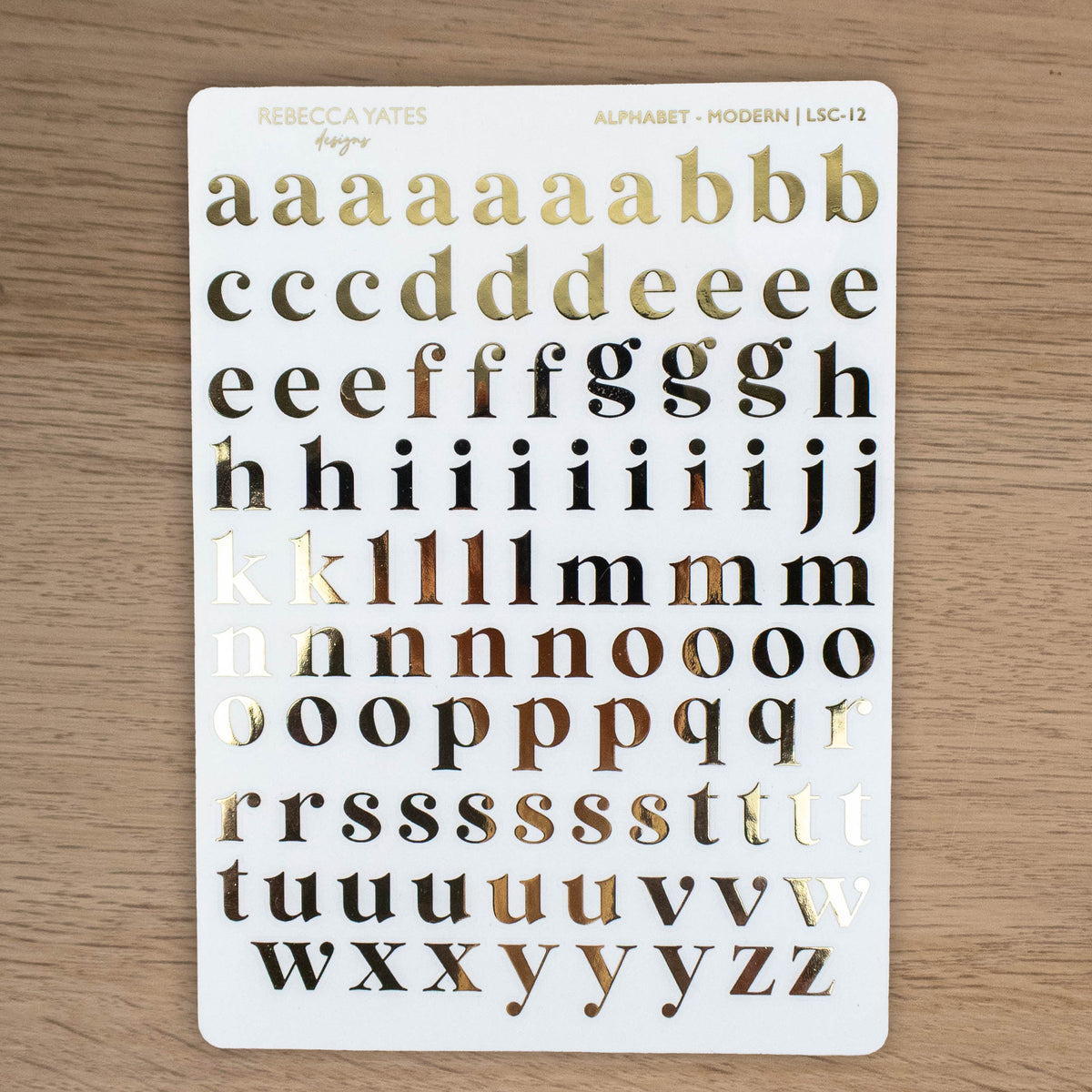 ALPHABET - MODERN STYLE FOILED STICKERS