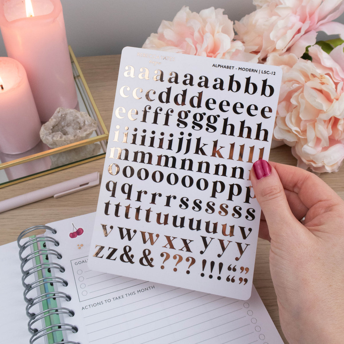 ALPHABET - MODERN STYLE FOILED STICKERS - Rebecca Yates