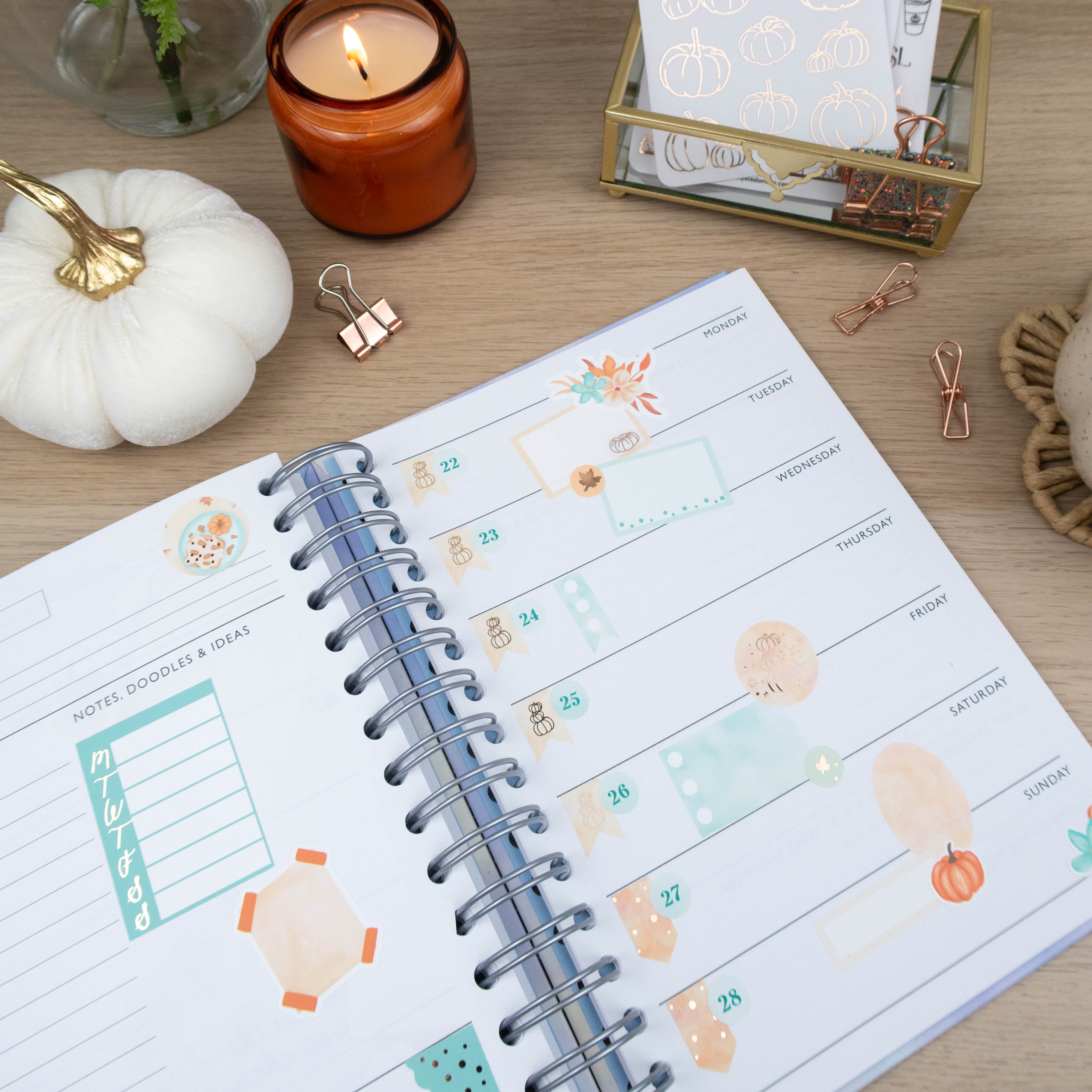 MINI PUMPKINS - FOILED STICKER SHEET - Rebecca Yates