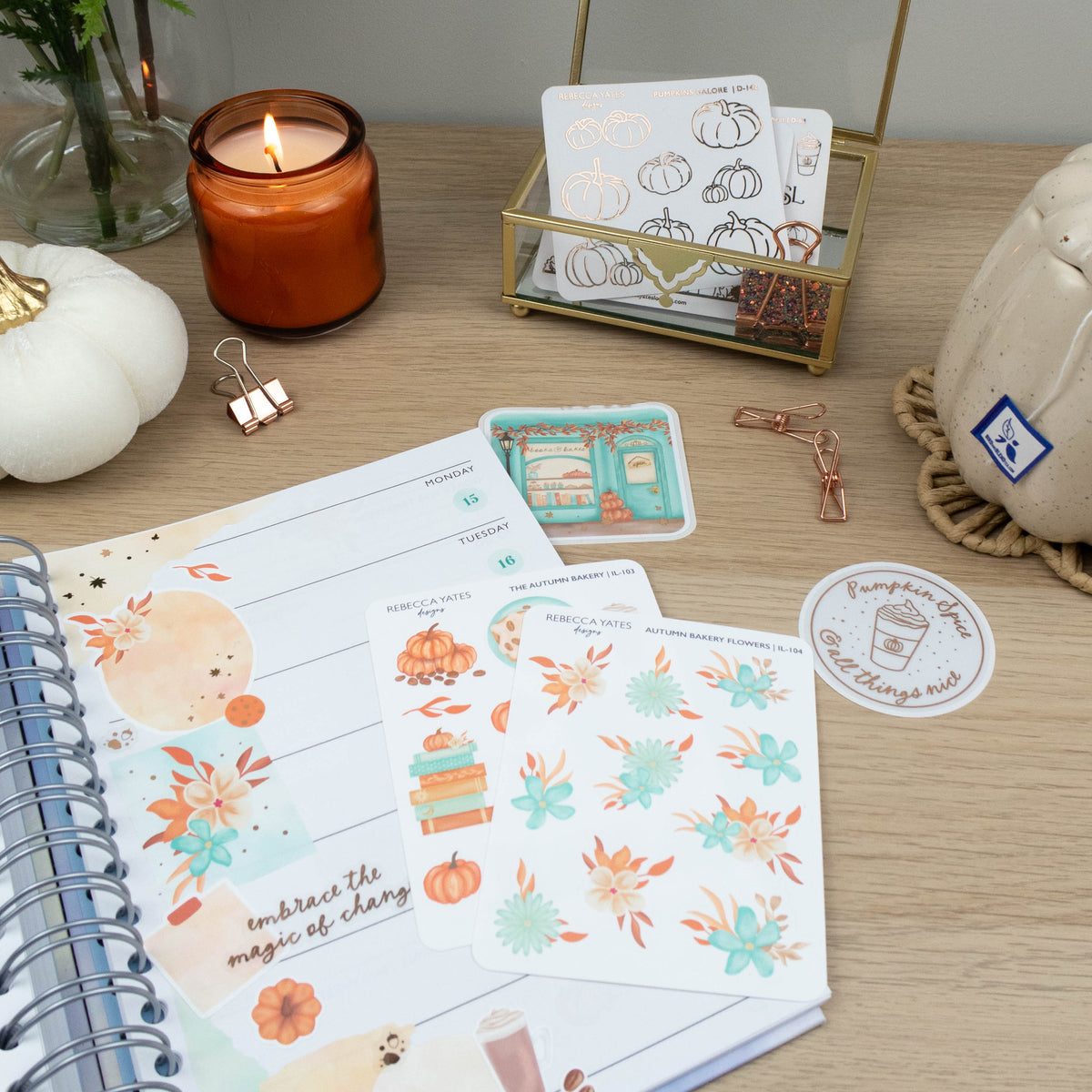 THE AUTUMN BAKERY - PLANNER STICKER SHEET - Rebecca Yates