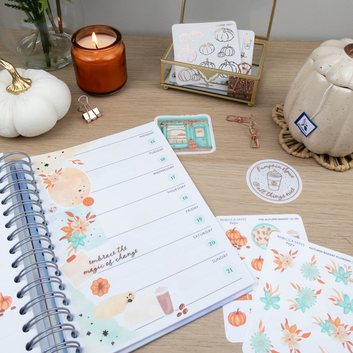 THE AUTUMN BAKERY - PLANNER STICKER SHEET - Rebecca Yates