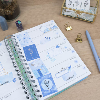 UNDER THE MOON FULL BOXES  - PLANNER STICKER SHEET