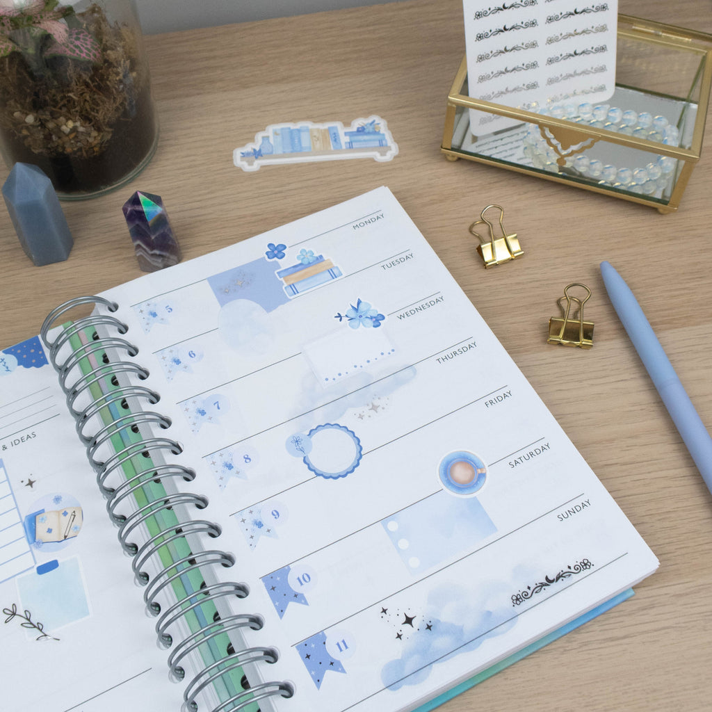 MOON FLOWER DIVIDERS  - FOILED PLANNER STICKERS - Rebecca Yates
