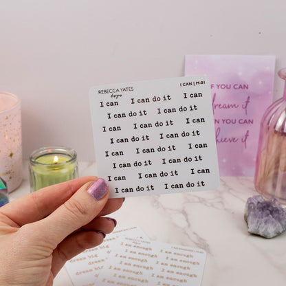 I CAN MANTRAS - FOILED QUOTES STICKER SHEET - Rebecca Yates