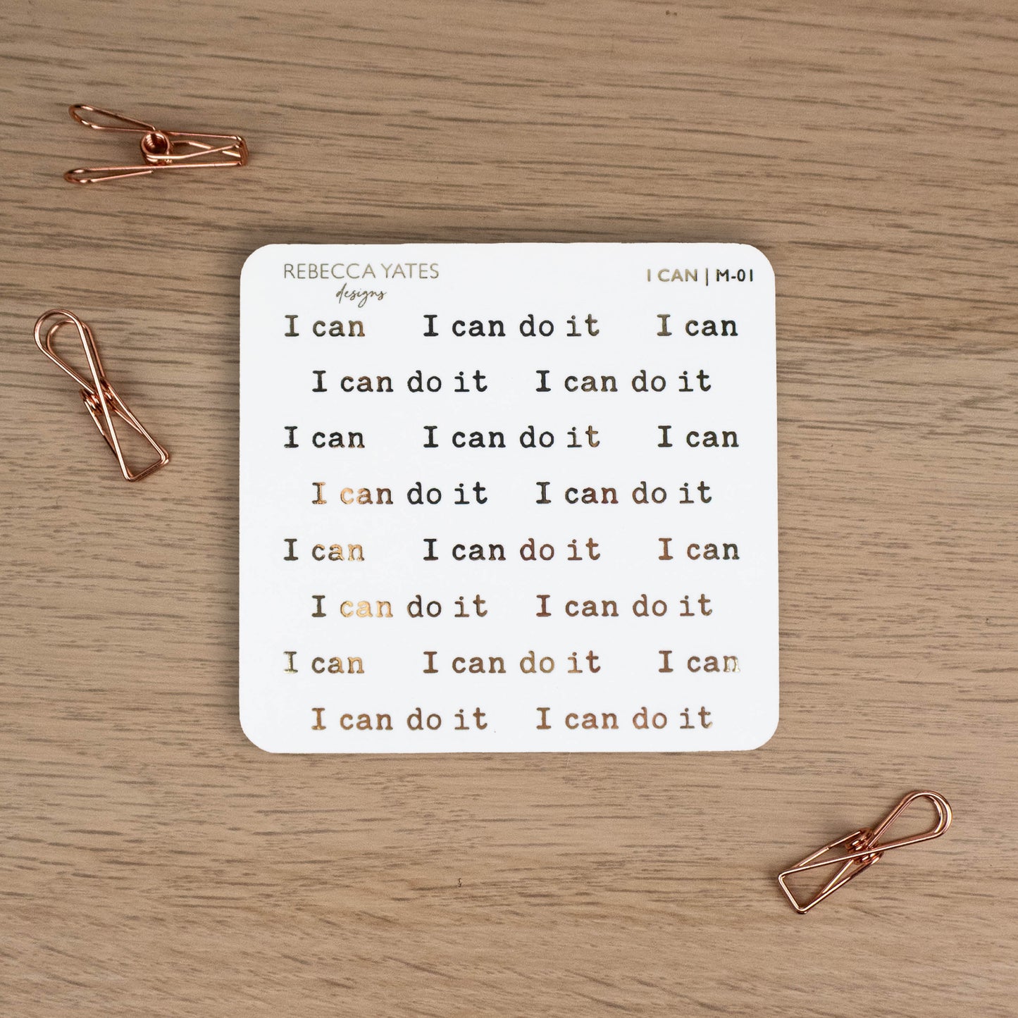 I CAN MANTRAS - FOILED QUOTES STICKER SHEET - Rebecca Yates