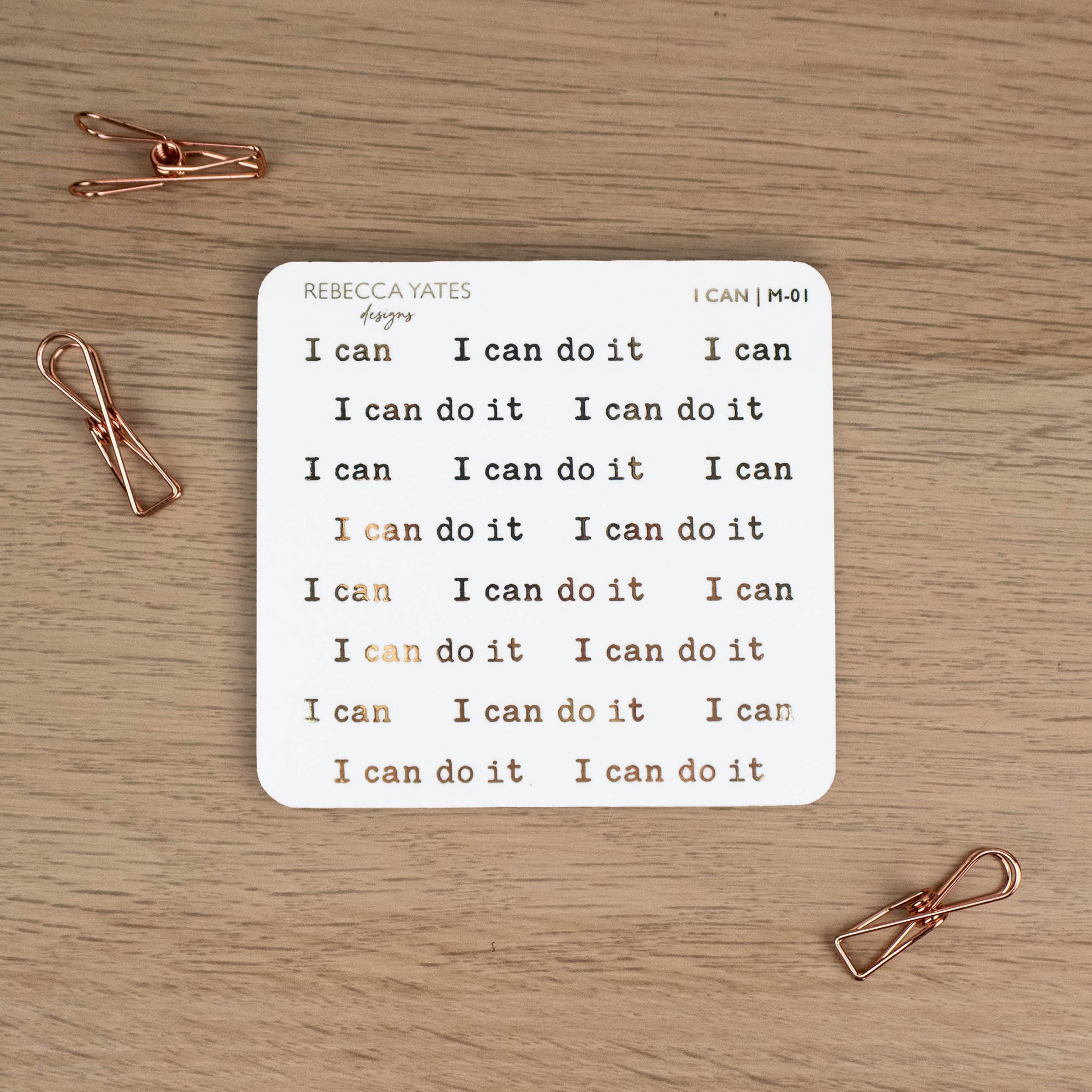 I CAN MANTRAS - FOILED QUOTES STICKER SHEET - Rebecca Yates