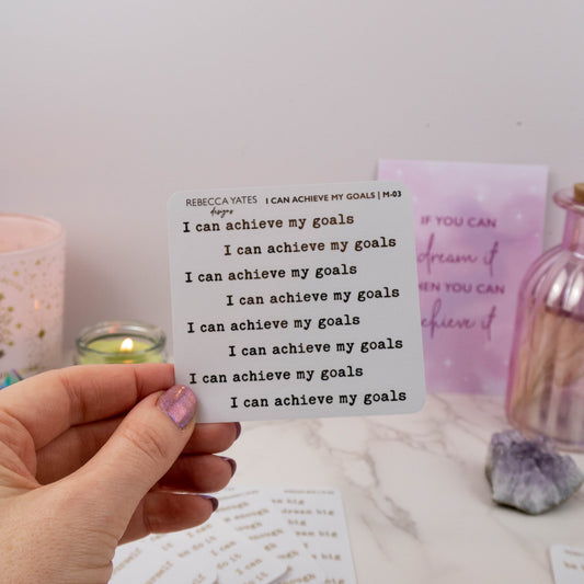 I CAN ACHIEVE MY GOALS - FOILED QUOTES STICKER SHEET