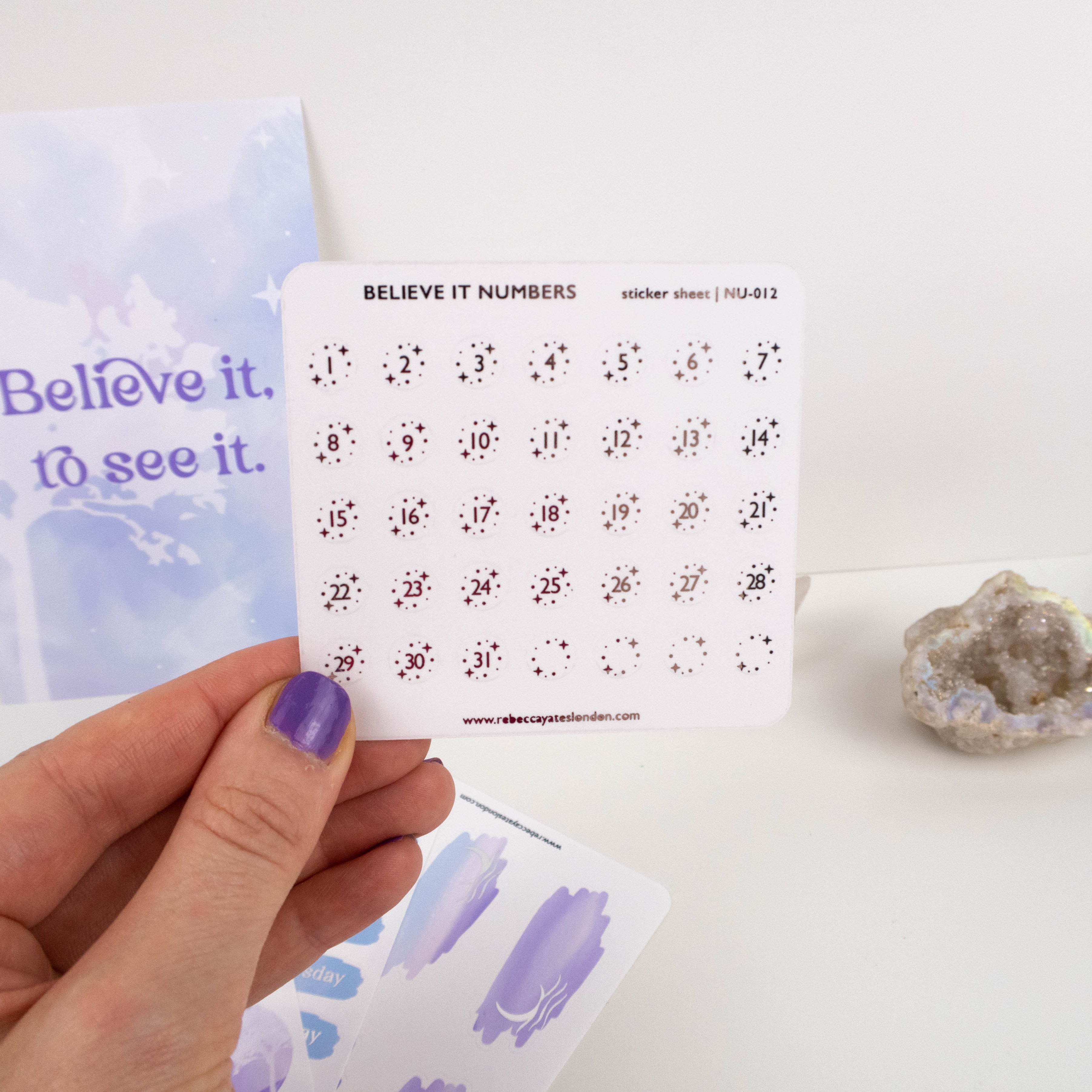 SPARKLY NUMBERS - FOILED PLANNER STICKERS - Rebecca Yates