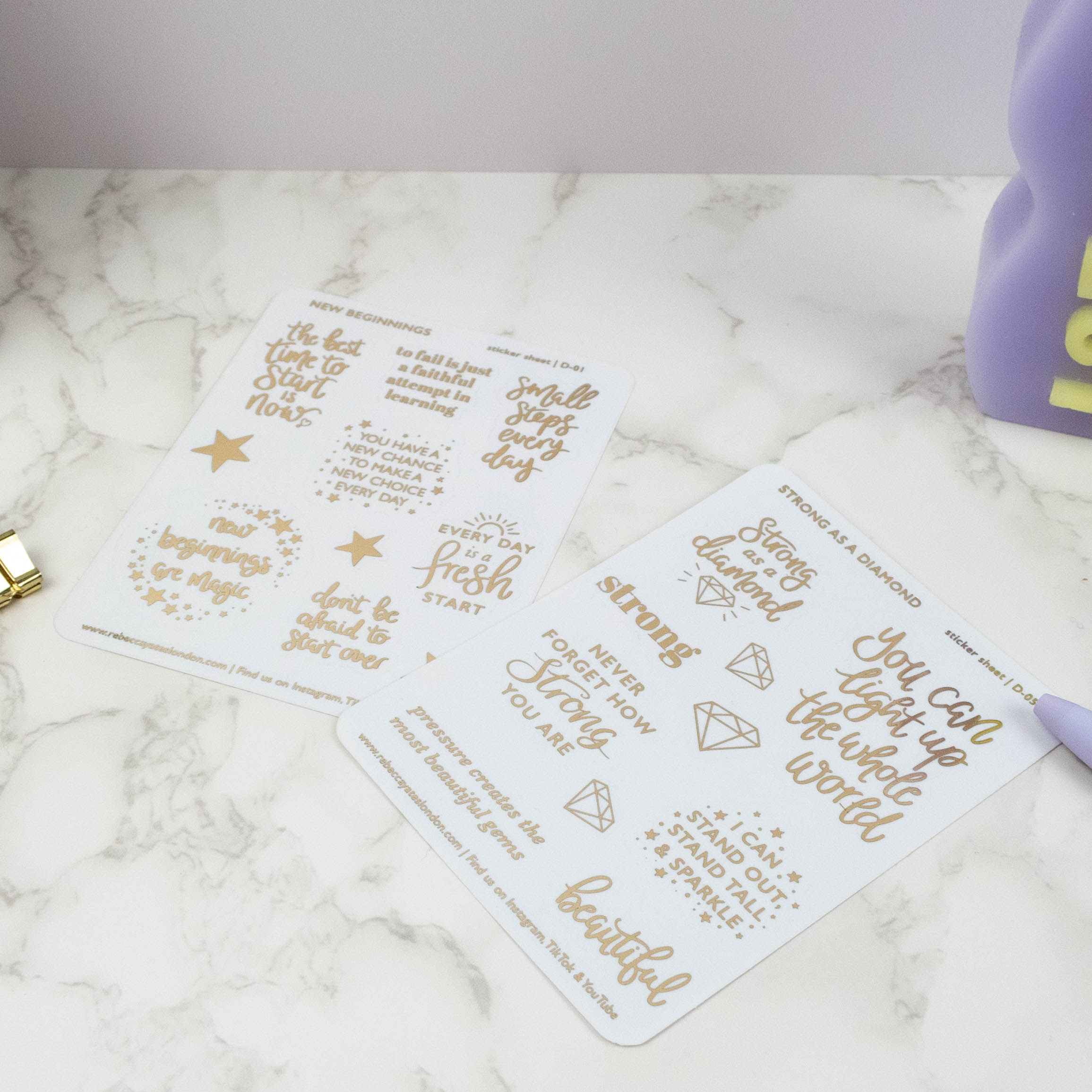 NEW BEGINNINGS - FOILED PLANNER STICKER QUOTES - Rebecca Yates