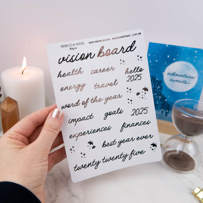 VISION BOARD STICKER SHEET (HANDWRITING)