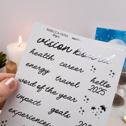 VISION BOARD STICKER SHEET (HANDWRITING)