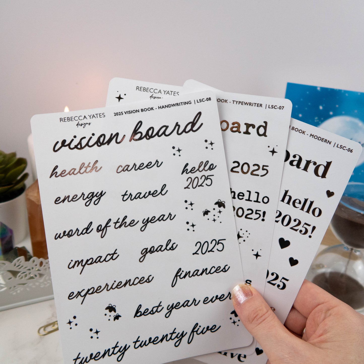 VISION BOARD STICKER SHEET (HANDWRITING)