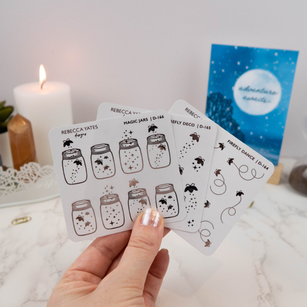 FIREFLY DANCE - FOILED STICKER SHEET - Rebecca Yates