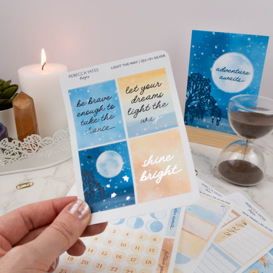 LIGHT THE WAY - FOILED PLANNER STICKER QUOTES