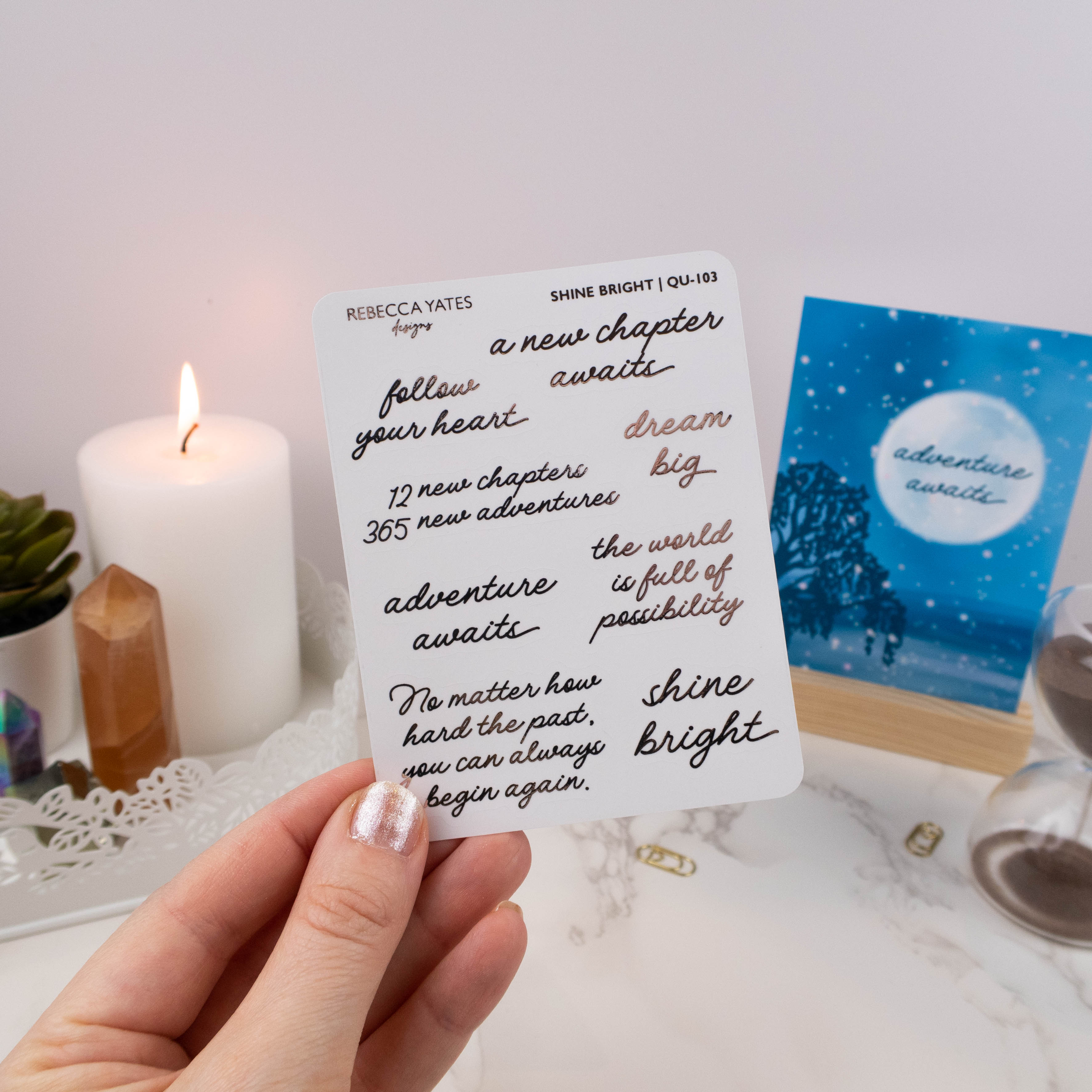SHINE BRIGHT - FOILED PLANNER STICKERS - Rebecca Yates