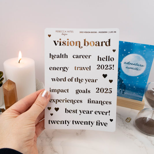 VISION BOARD STICKER SHEET (MODERN)