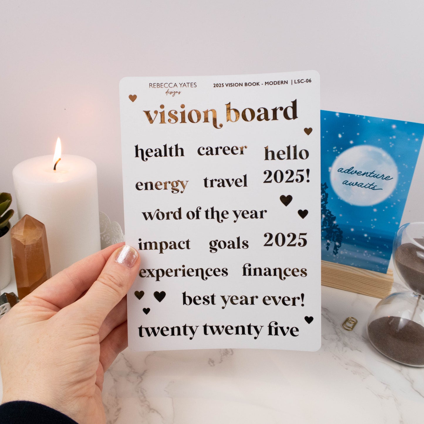 VISION BOARD STICKER SHEET (MODERN)