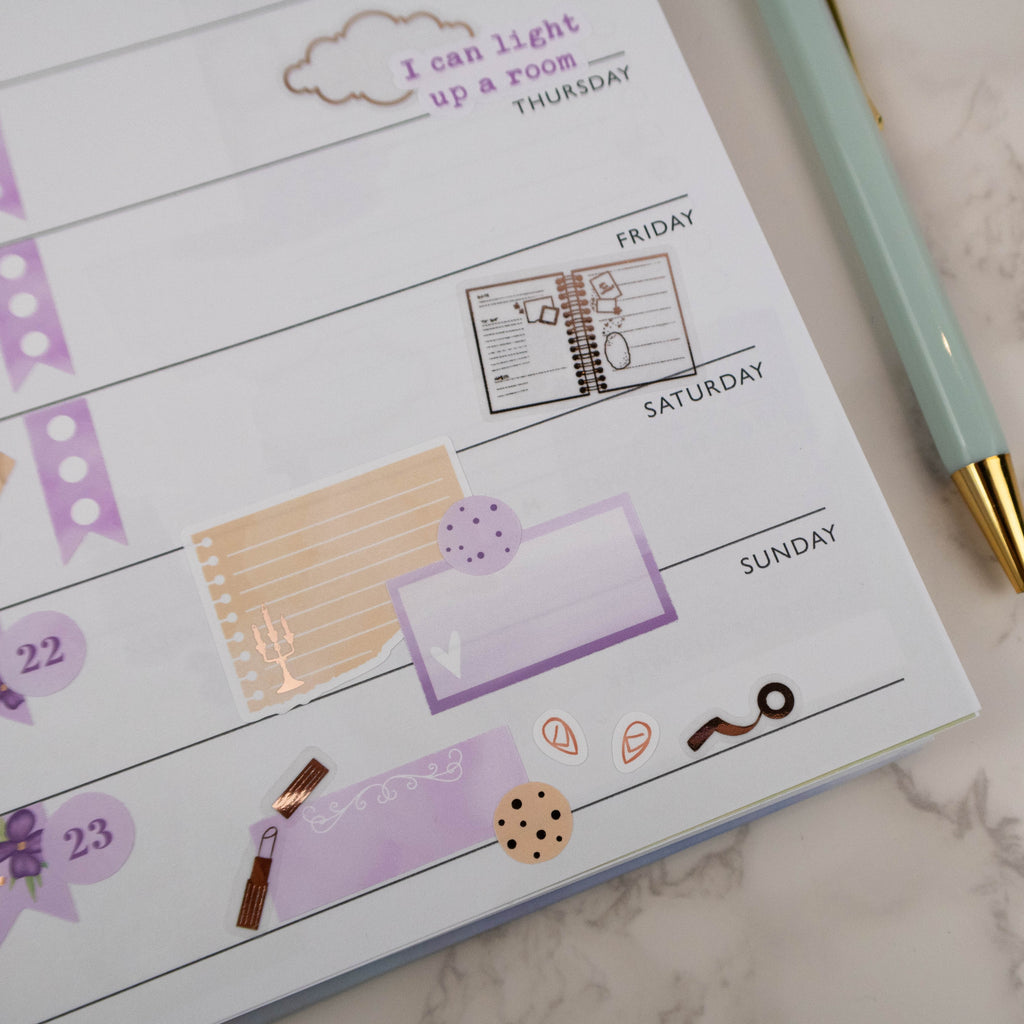 WORKING ON MY DREAMS - FOILED STICKER SHEET - Rebecca Yates