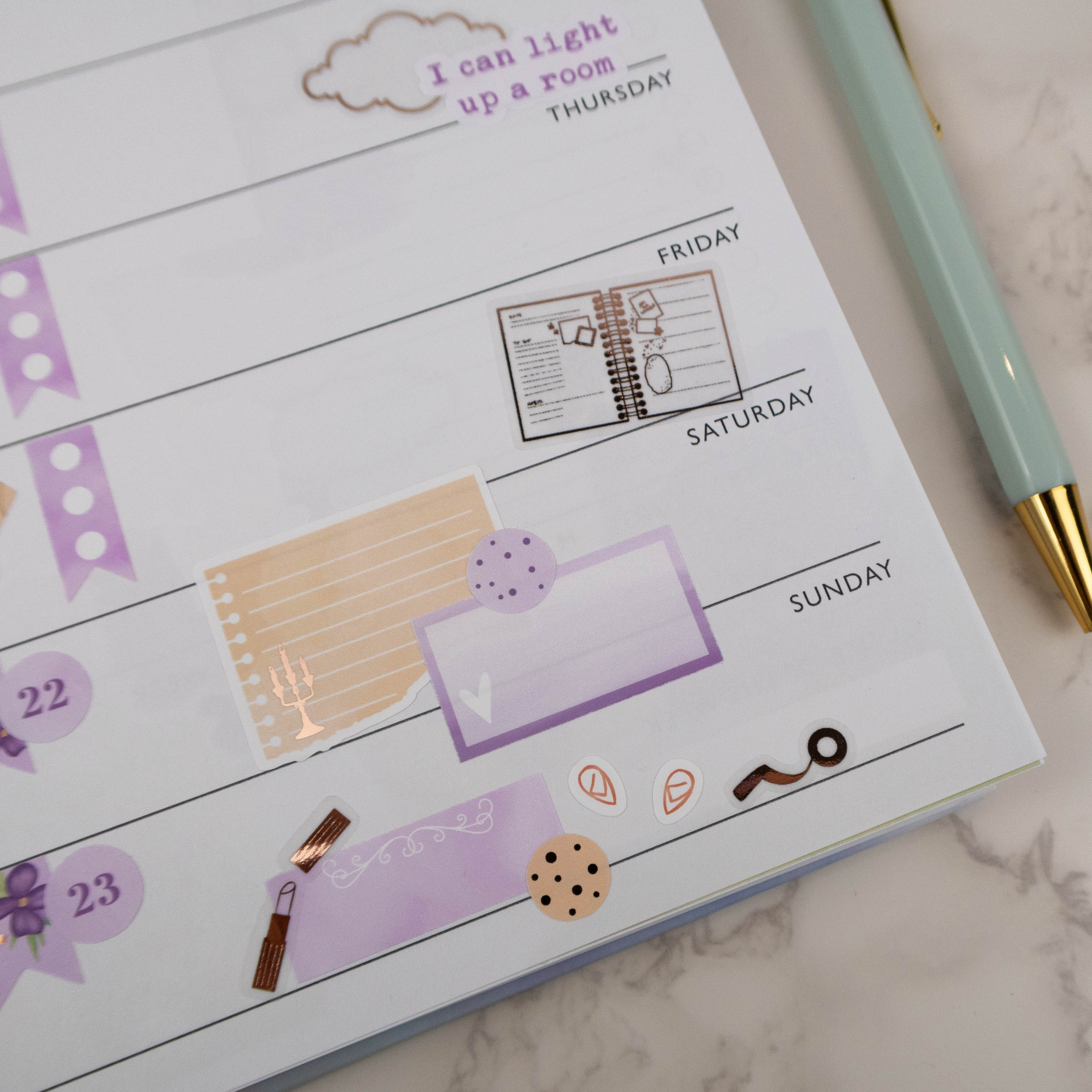 WORKING ON MY DREAMS - FOILED STICKER SHEET - Rebecca Yates