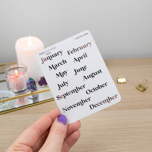 MONTHS - FOILED STICKER SHEET