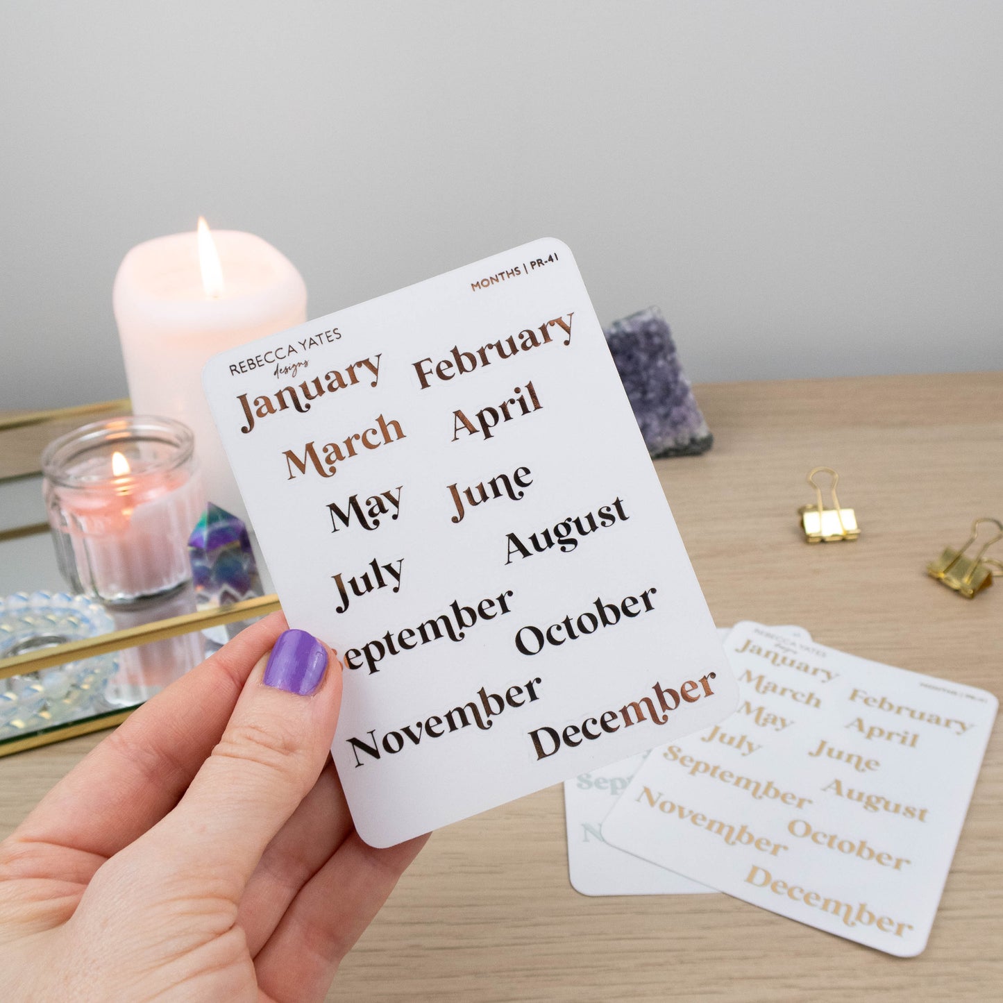 MONTHS - FOILED STICKER SHEET
