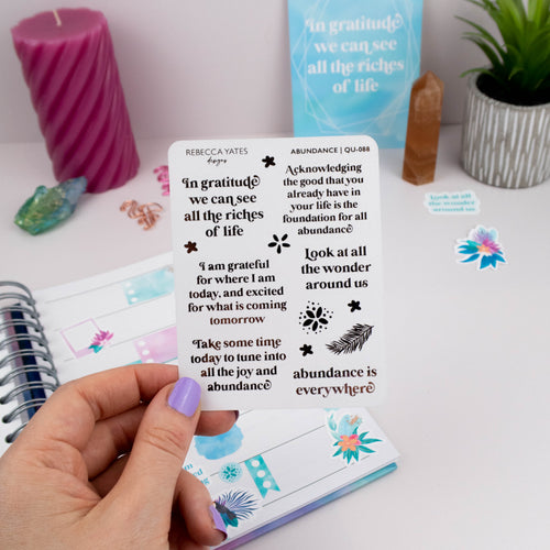 ABUNDANCE - FOILED PLANNER STICKERS - Rebecca Yates