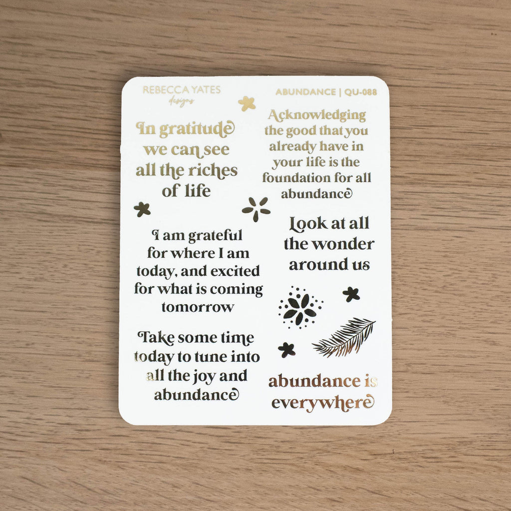 ABUNDANCE - FOILED PLANNER STICKERS - Rebecca Yates