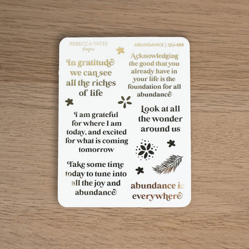 ABUNDANCE - FOILED PLANNER STICKERS - Rebecca Yates