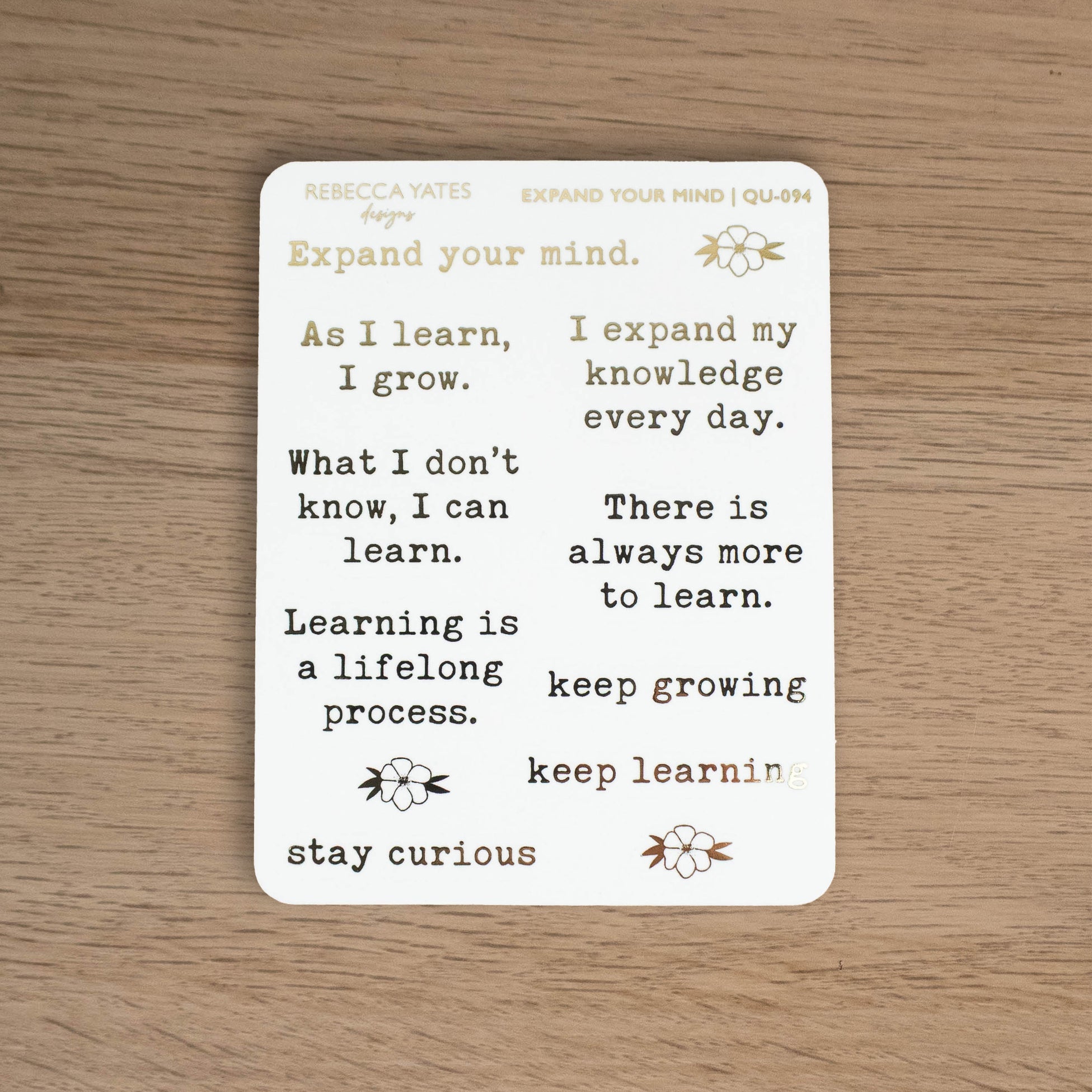 EXPAND YOUR MIND - FOILED PLANNER STICKERS - Rebecca Yates