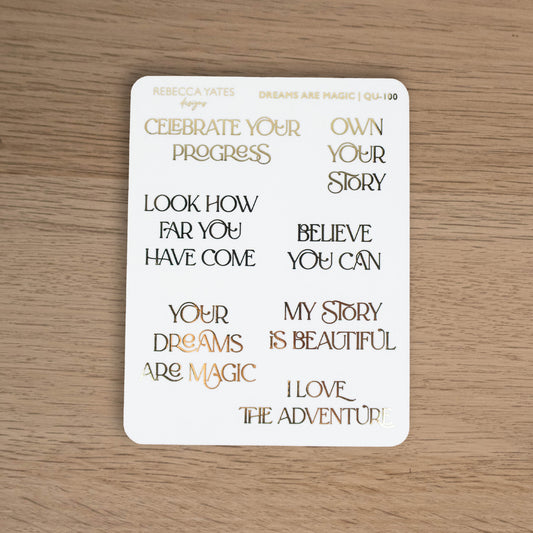 DREAMS ARE MAGIC - FOILED PLANNER STICKERS - Rebecca Yates