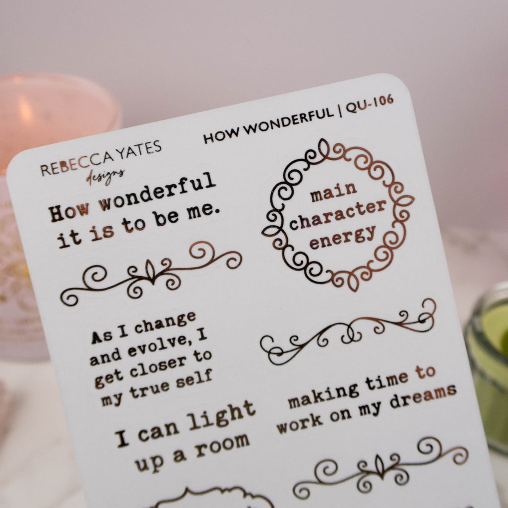 HOW WONDERFUL - FOILED PLANNER STICKERS - Rebecca Yates