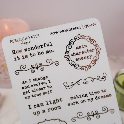 HOW WONDERFUL - FOILED PLANNER STICKERS