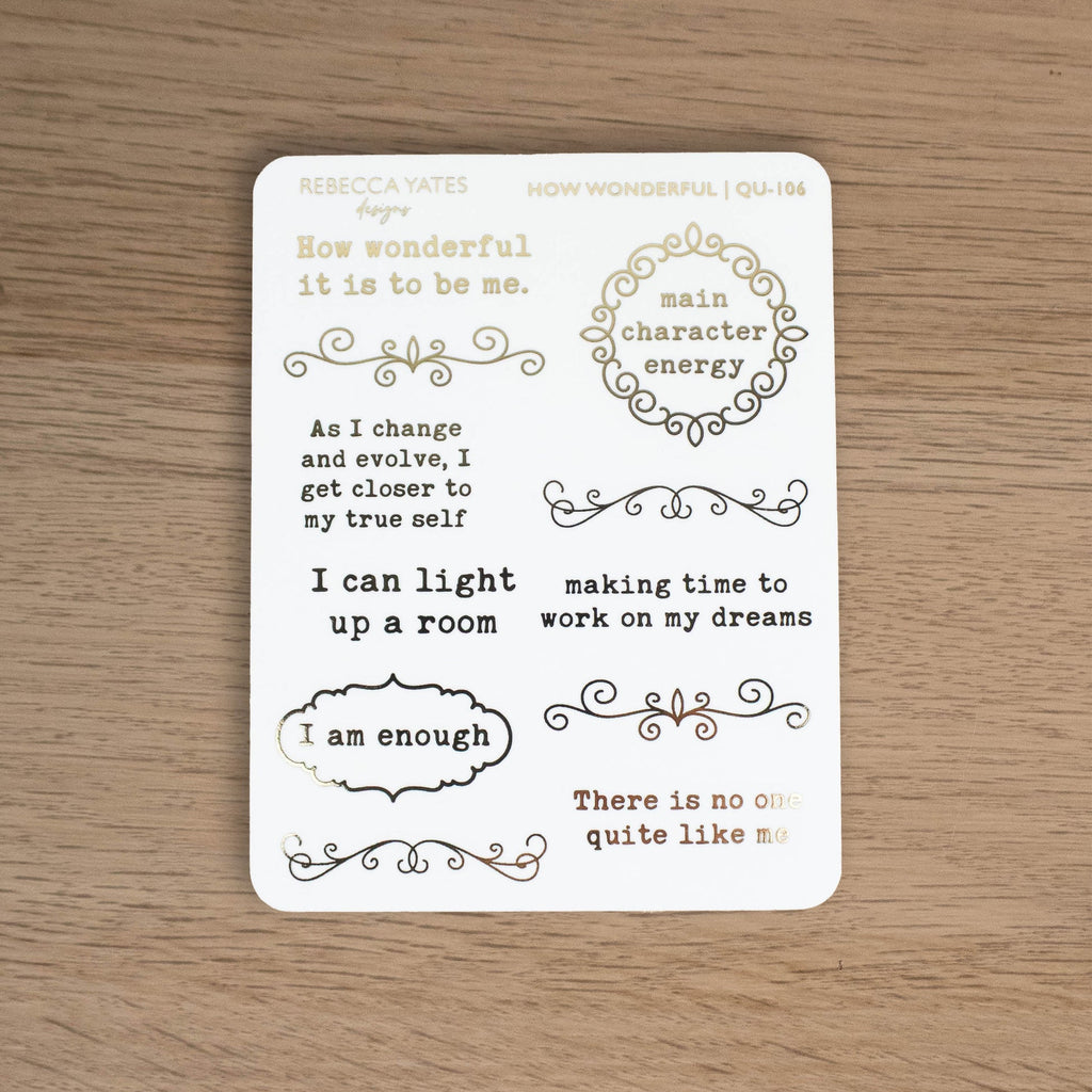 HOW WONDERFUL - FOILED PLANNER STICKERS - Rebecca Yates