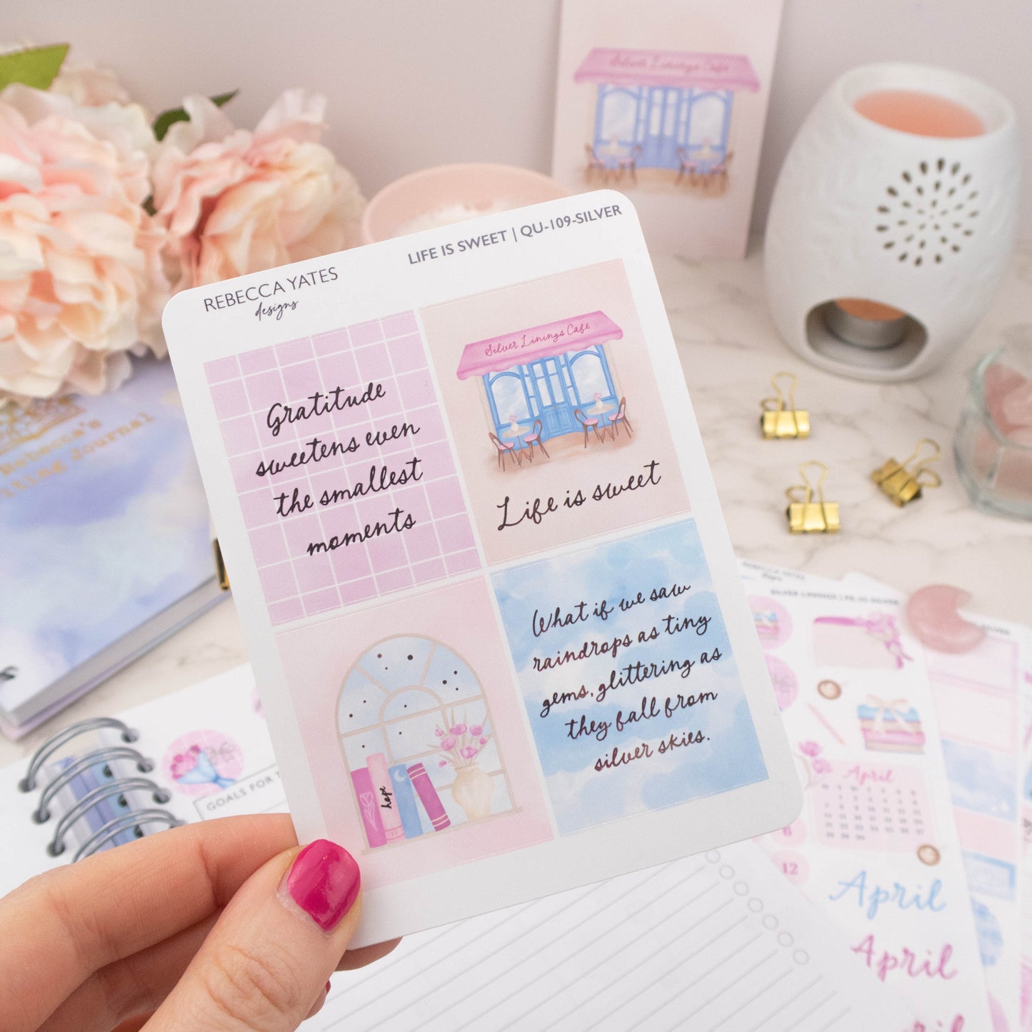 LIFE IS SWEET - FOILED PLANNER STICKER QUOTES