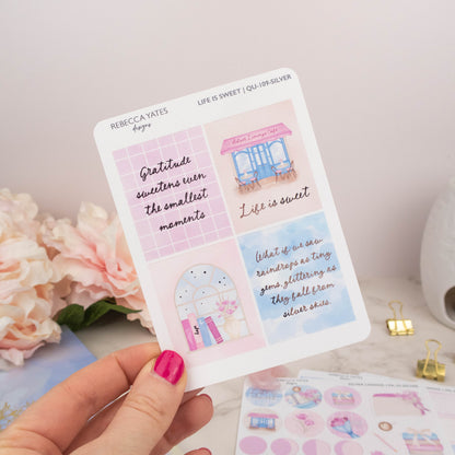 LIFE IS SWEET - FOILED PLANNER STICKER QUOTES