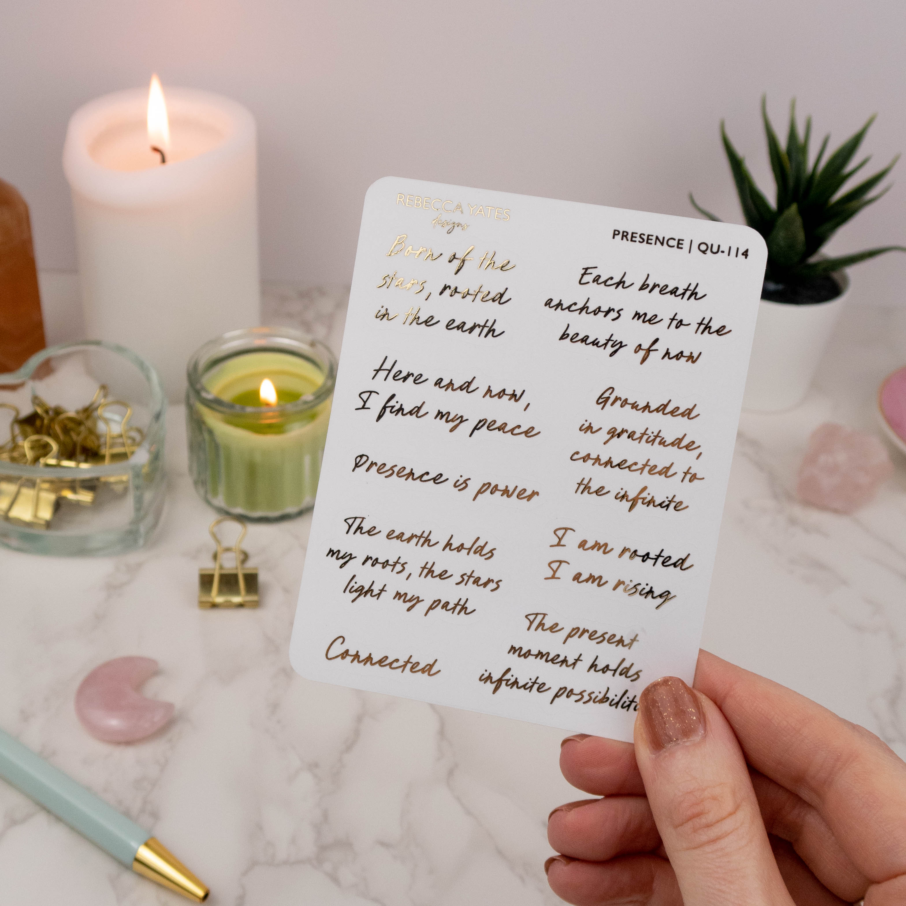 PRESENCE - FOILED PLANNER STICKERS - Rebecca Yates