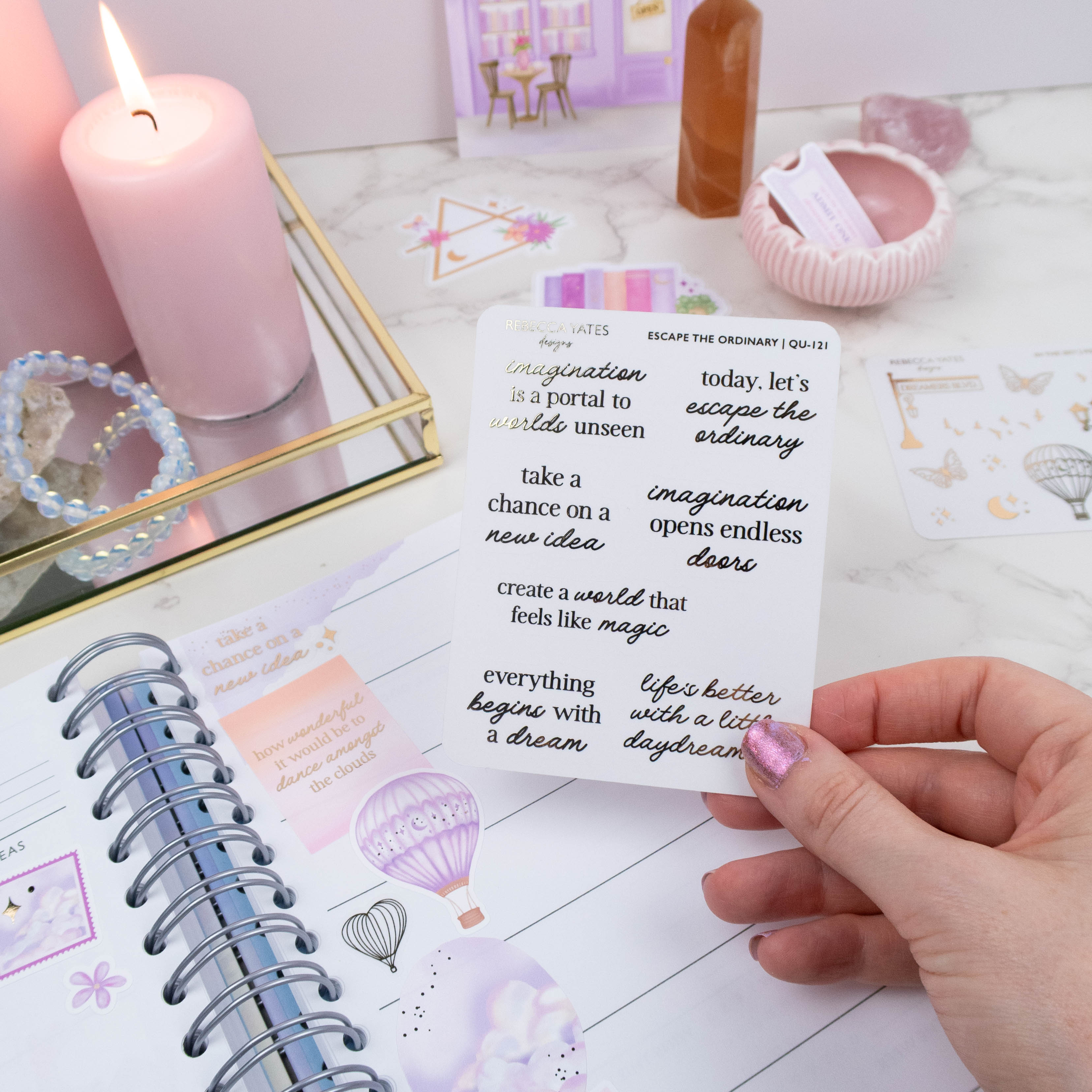 ESCAPE THE ORDINARY - FOILED PLANNER STICKERS - Rebecca Yates