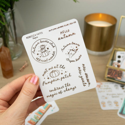 AUTUMN LOVERS CLUB - QUOTES PLANNER STICKER SHEET - Rebecca Yates