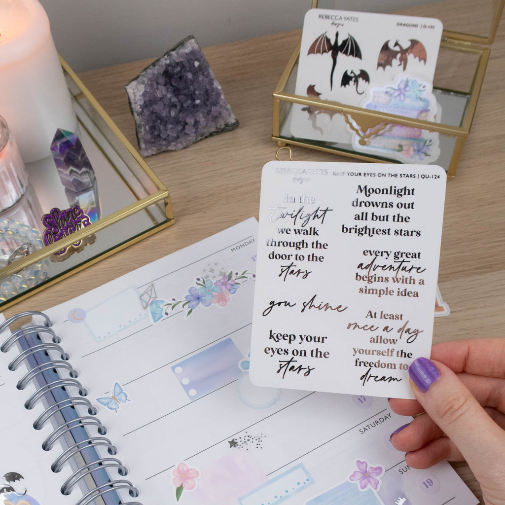KEEP YOUR EYES ON THE STARS - QUOTES PLANNER STICKER SHEET - Rebecca Yates