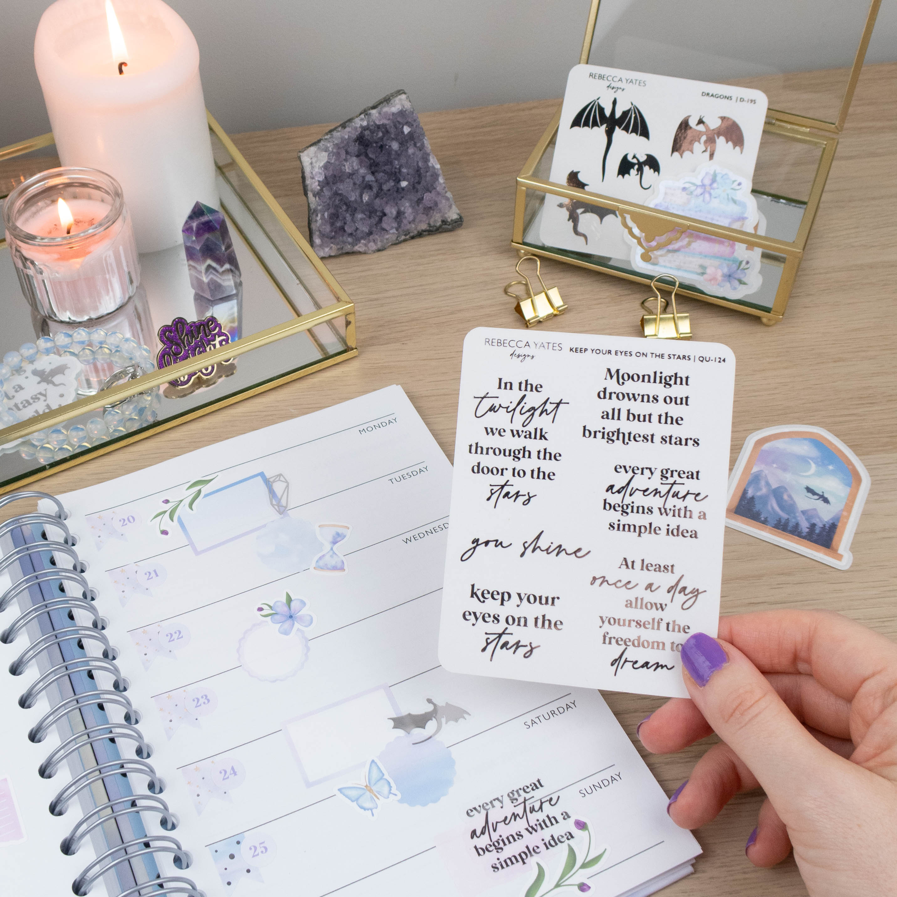 KEEP YOUR EYES ON THE STARS - QUOTES PLANNER STICKER SHEET - Rebecca Yates