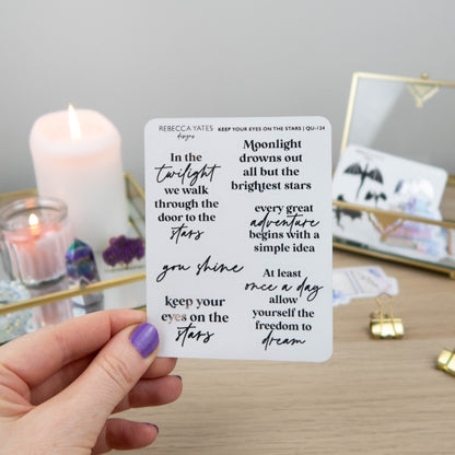 KEEP YOUR EYES ON THE STARS - QUOTES PLANNER STICKER SHEET