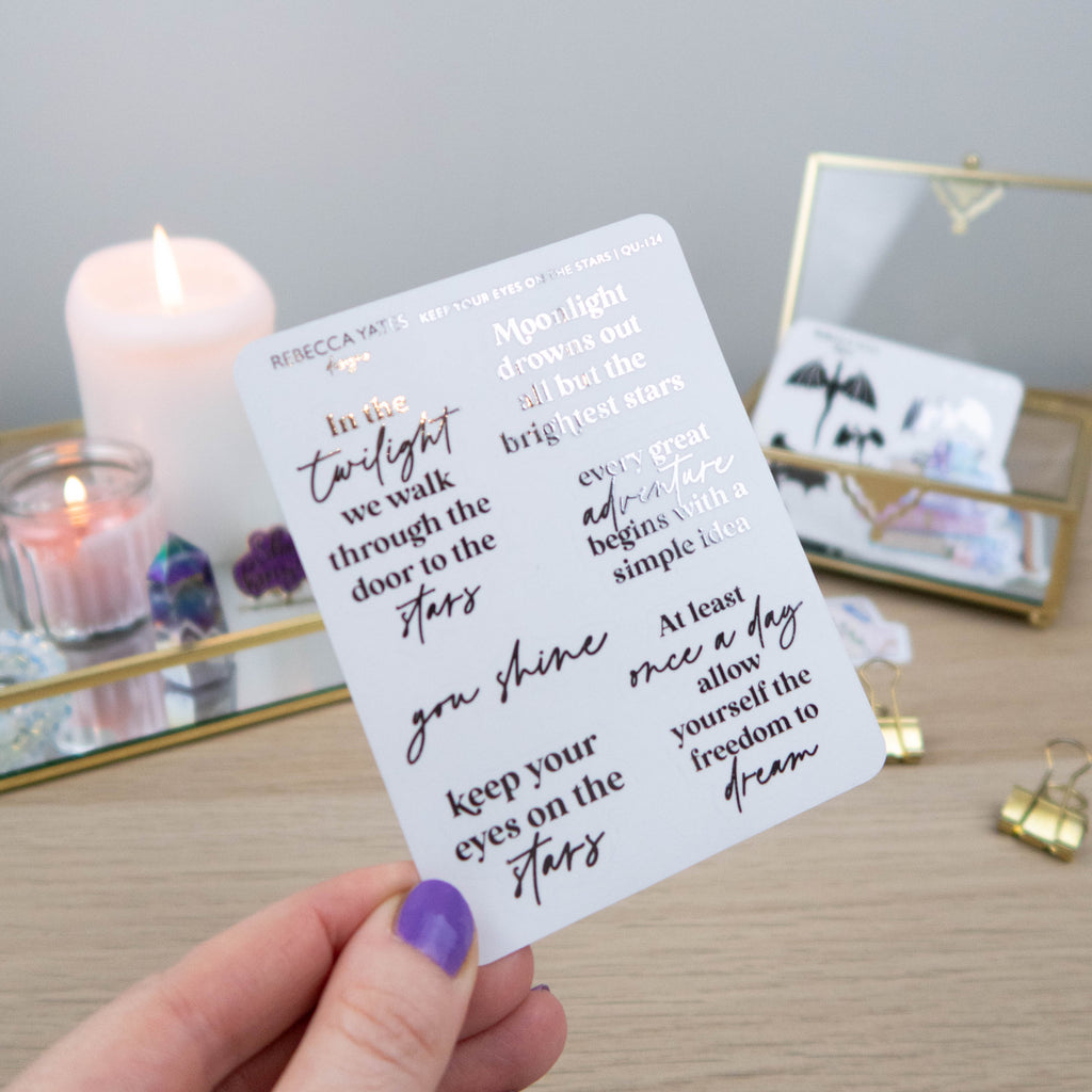 KEEP YOUR EYES ON THE STARS - QUOTES PLANNER STICKER SHEET - Rebecca Yates