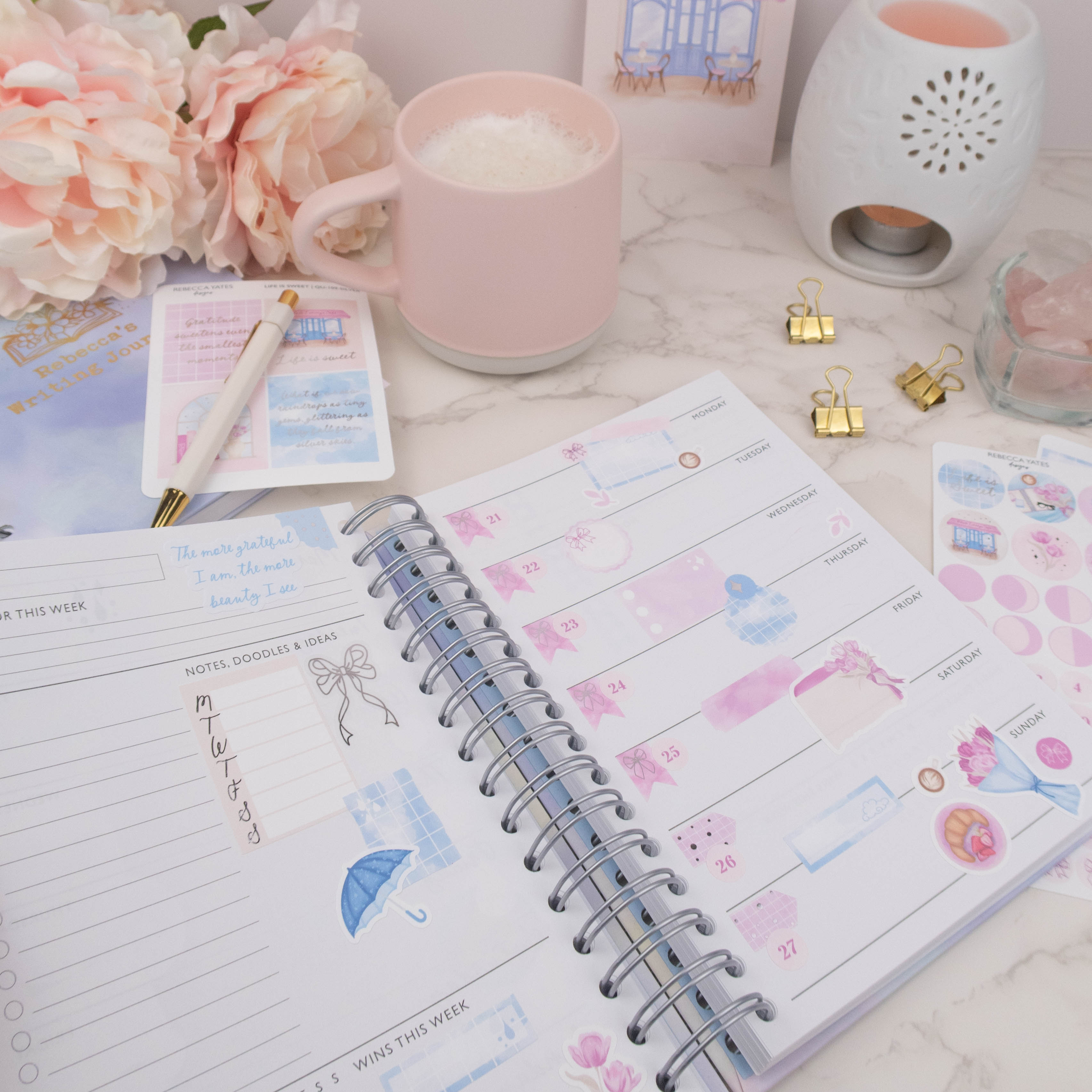 BOWS - FOILED STICKER SHEET - Rebecca Yates